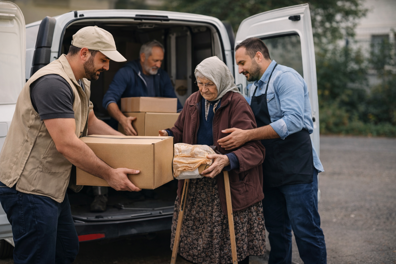 Sosyal yardım gıda kolisi dağıtımı