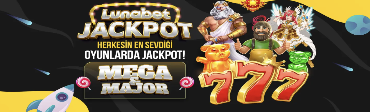 Lunabet Jackpot — Major ve Mega tanıtım şeridi