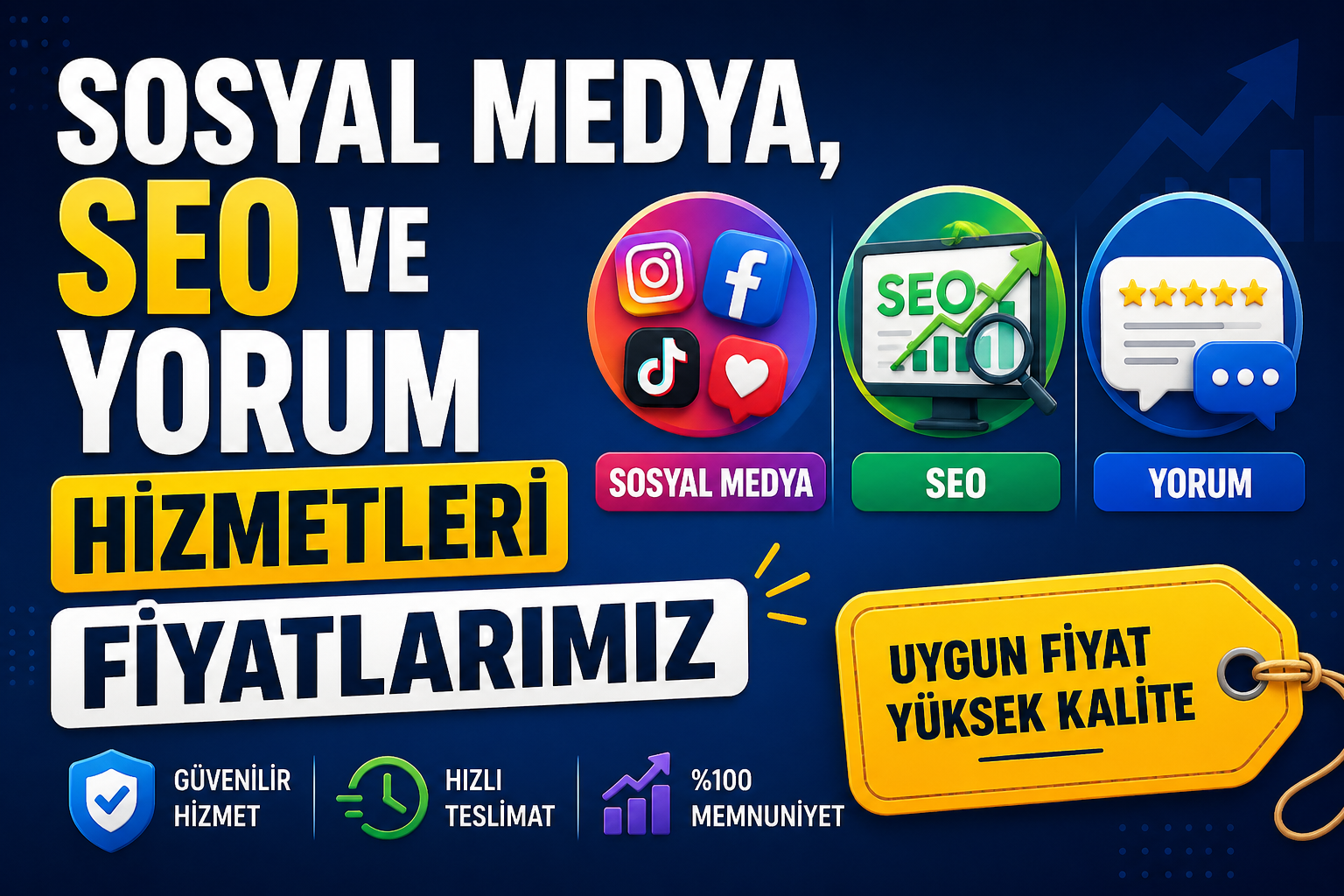 Sosyal Medya, Seo ve Yorum Hizmetleri Fiyatlarımız