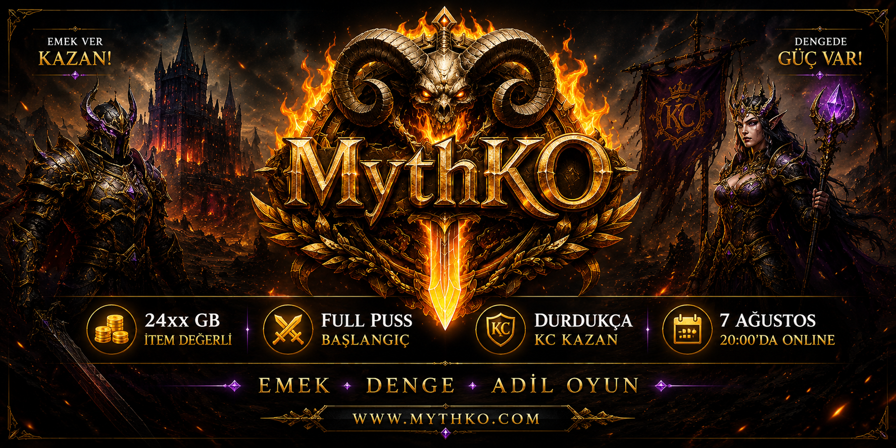 MythKO  ✅▓█⡷24xx GB / ITEM DEĞERLİ  ✅▓█⡷ STARTER PACK ÜCRETSİZ-DURDUKCA KC KAZAN  ✅▓█⡷7 AGUSTOS  ✅▓█ banner