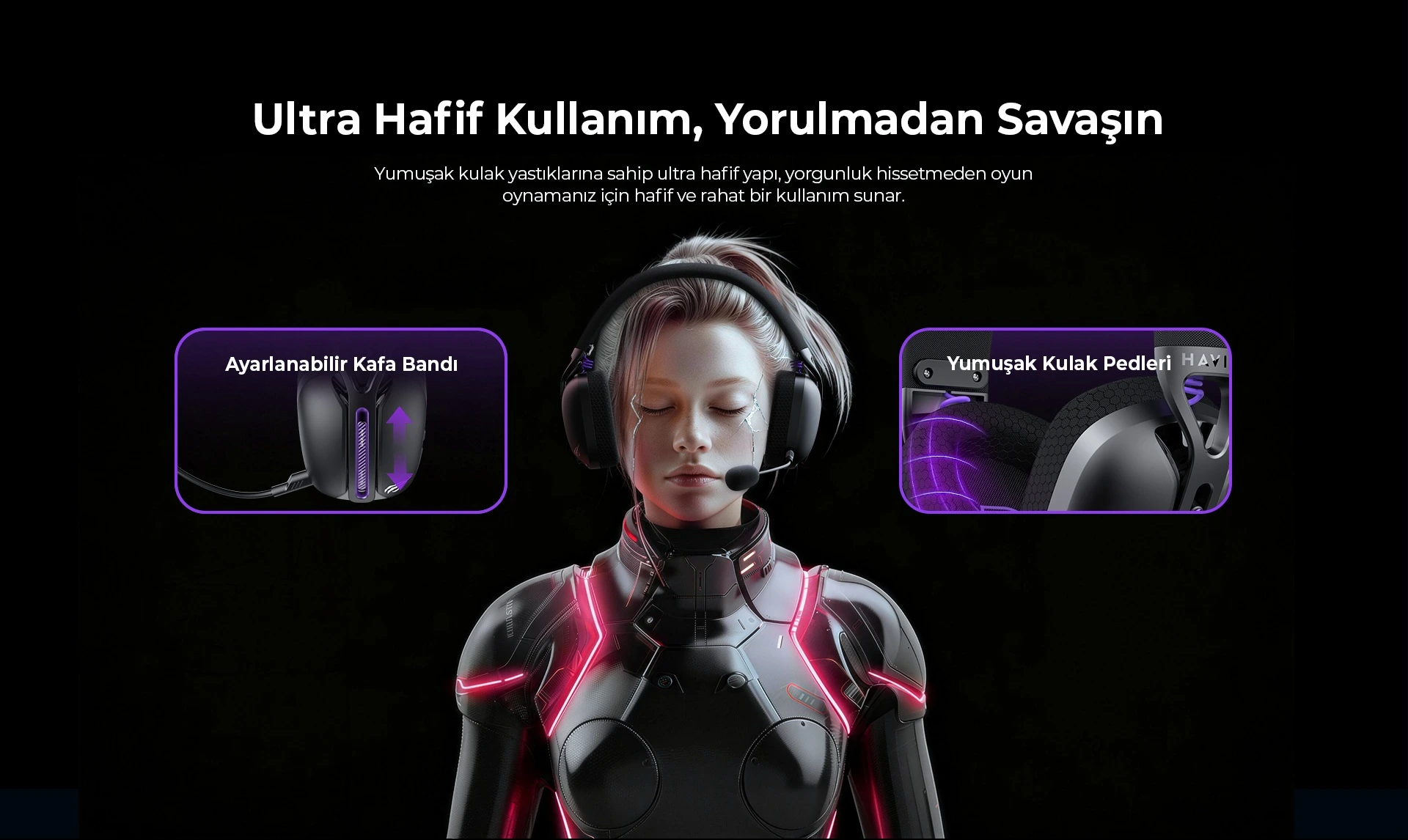 Havit Fuxi H3 Plus Tüy Gibi Hafif Ergonomik Tasarım