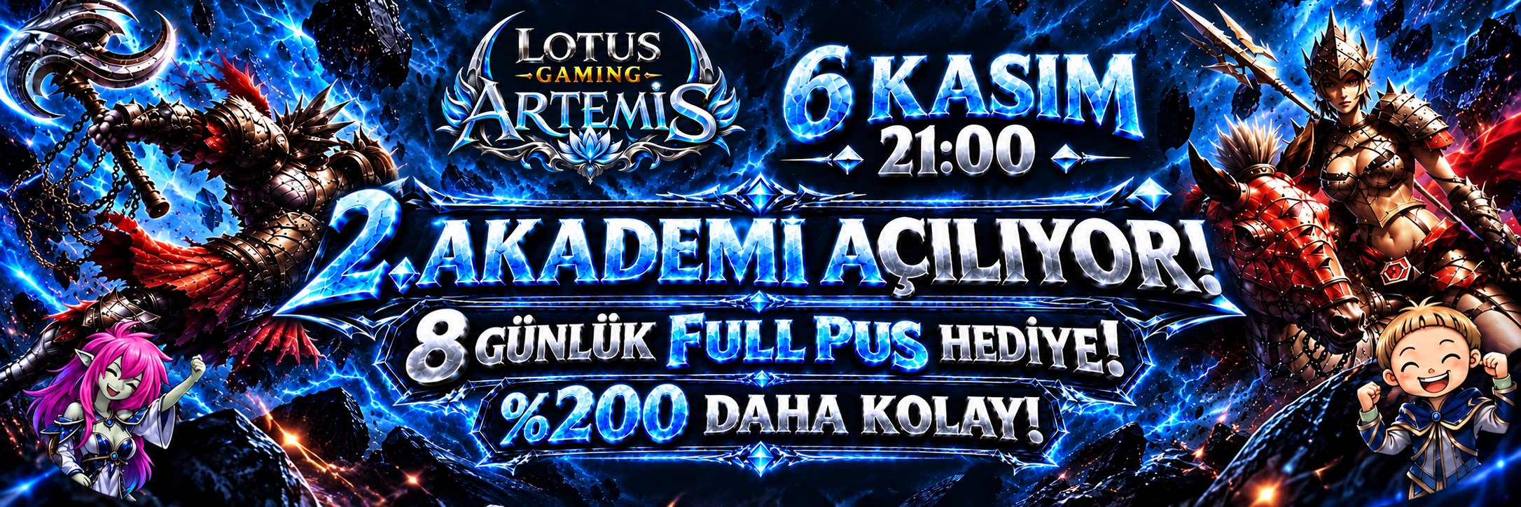 ⚔️ LOTUS GAMING | ARTEMİS 2. AKADEMİ 6 KASIM’DA AÇILIYOR! 8 Günlük FULL PUS HEDİYE